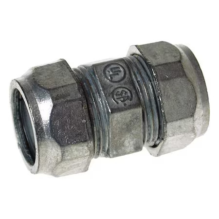 Raco 2876 Emt Coupling, 4 In, Compression, Zinc Alloy, Plain, Gray