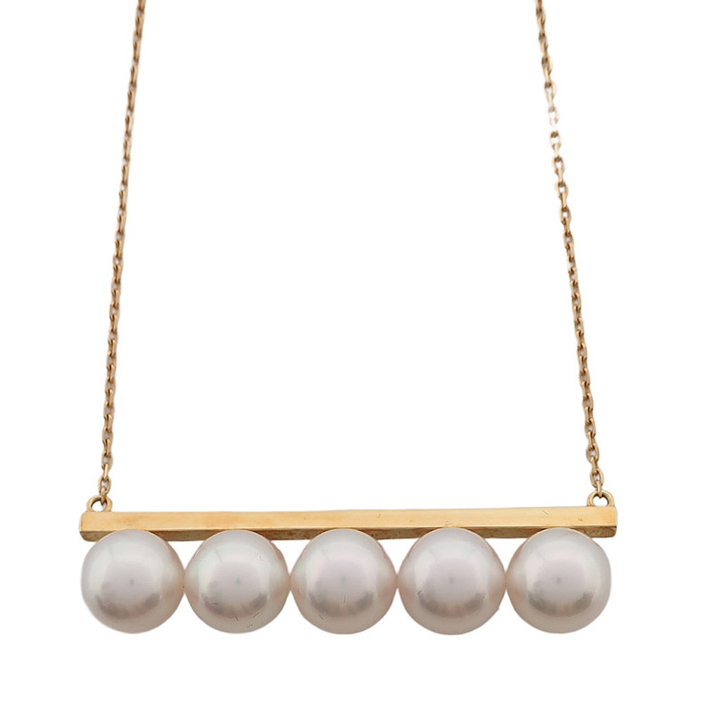 TASAKI Pearl Signature Necklace K18YG Yellow Gold P 15884 18KYG Box