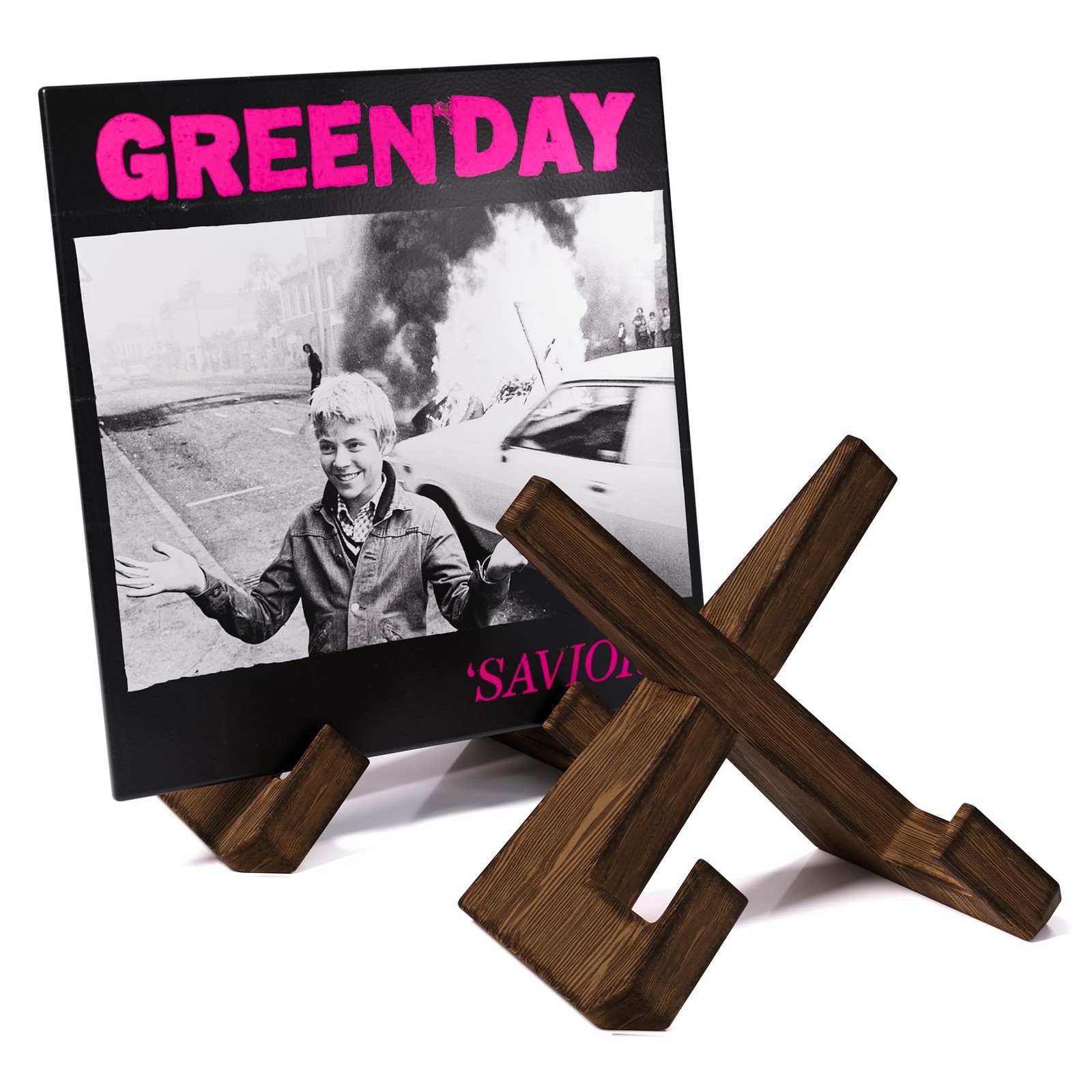 Now Playing Vinyl Record Stand, Premium Wood Retro 1 Pack, Brown 