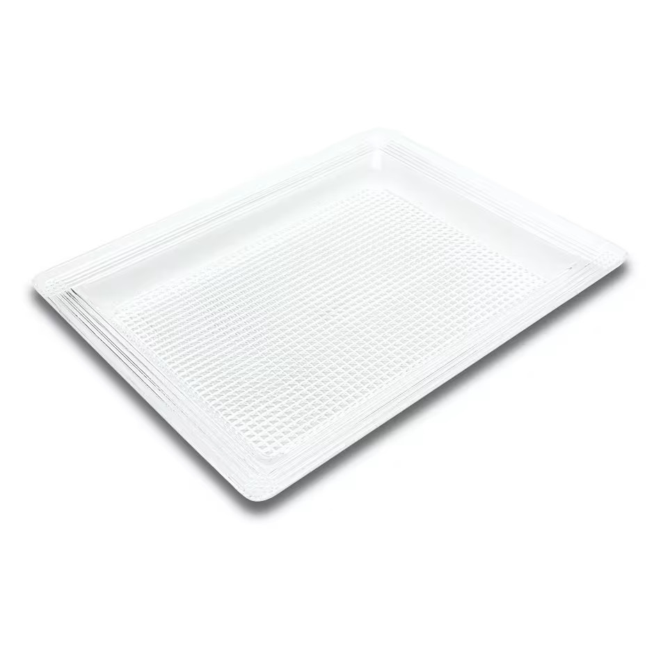 Delfin TRC-1210P-00 12" x 10" x 1" Clear Rectangular Prism Tray