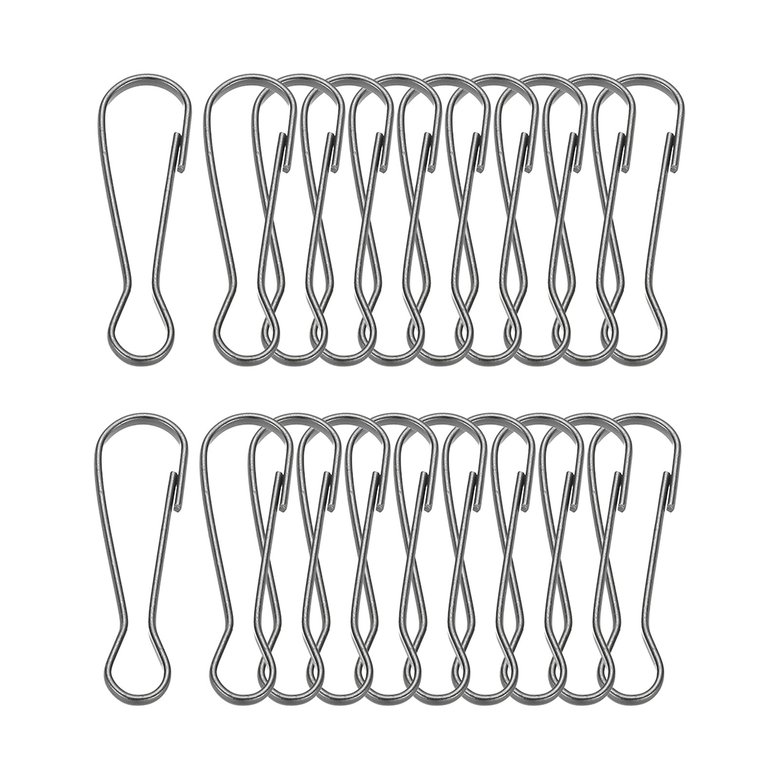 Lanyard Hooks, 20 Pcs 304 Stainless Steel Hooks 50x15.7x3.4mm, Black