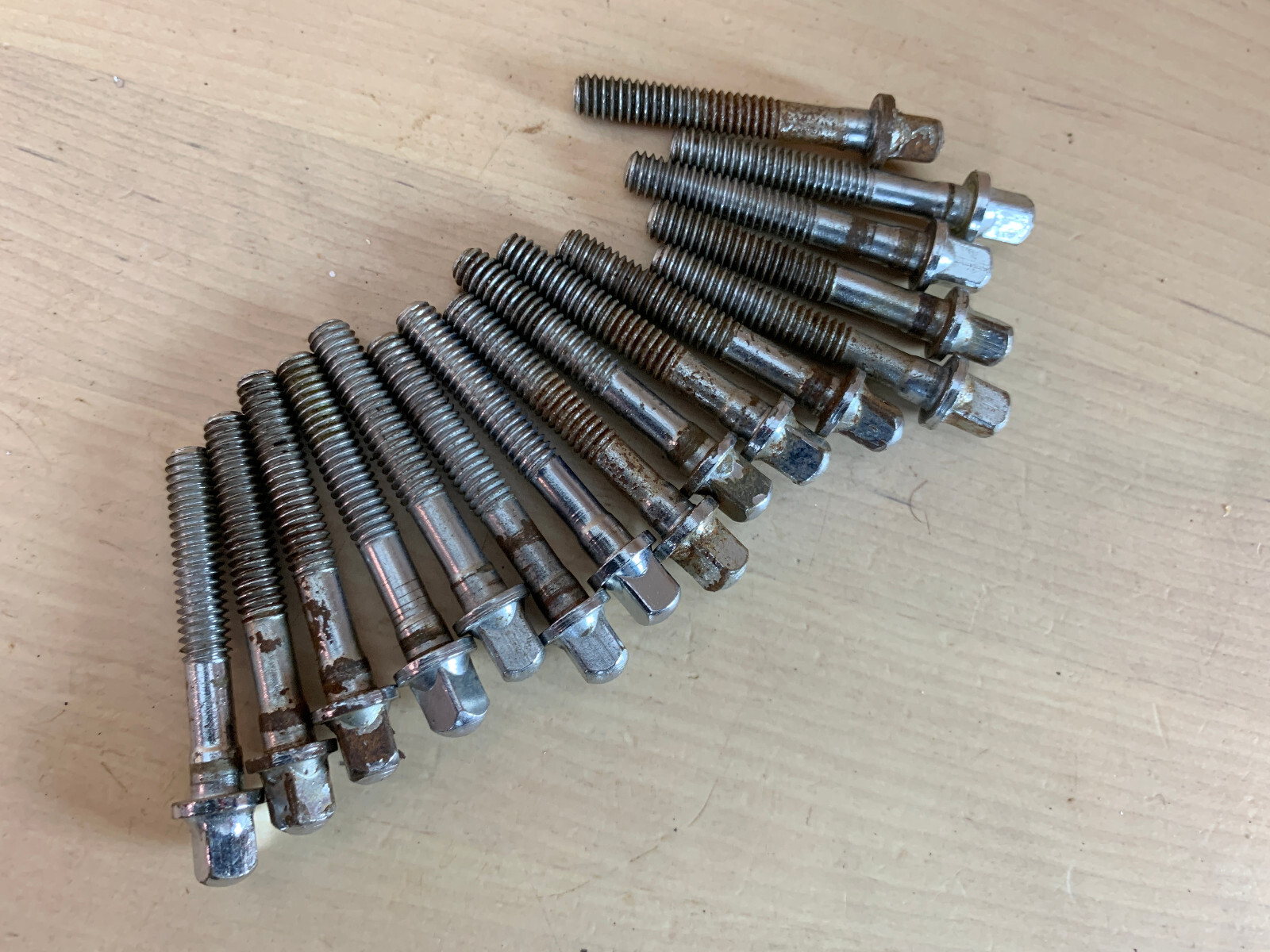 LOT of 16x SLINGERLAND 1.5-Inch TENSION ROD Parts snare Drum Rack Tom 70s Vtg