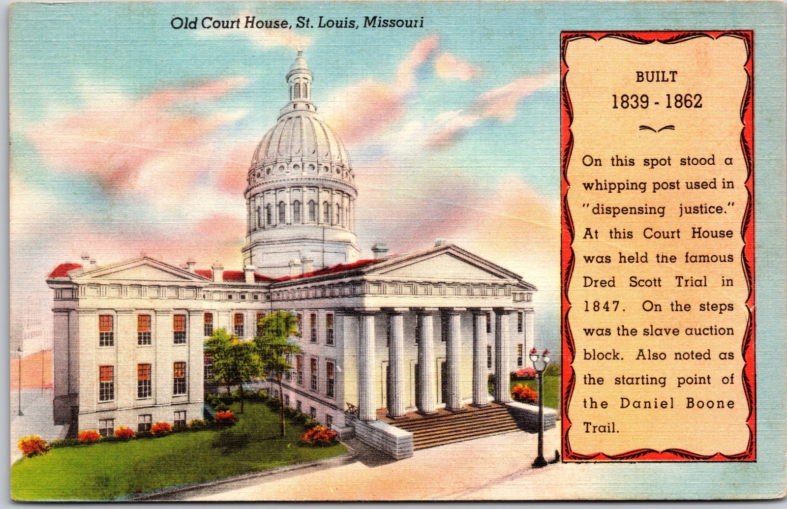 1947 Old Court House St. Louis Missouri MO Built 1839-1862 Posted Postcard