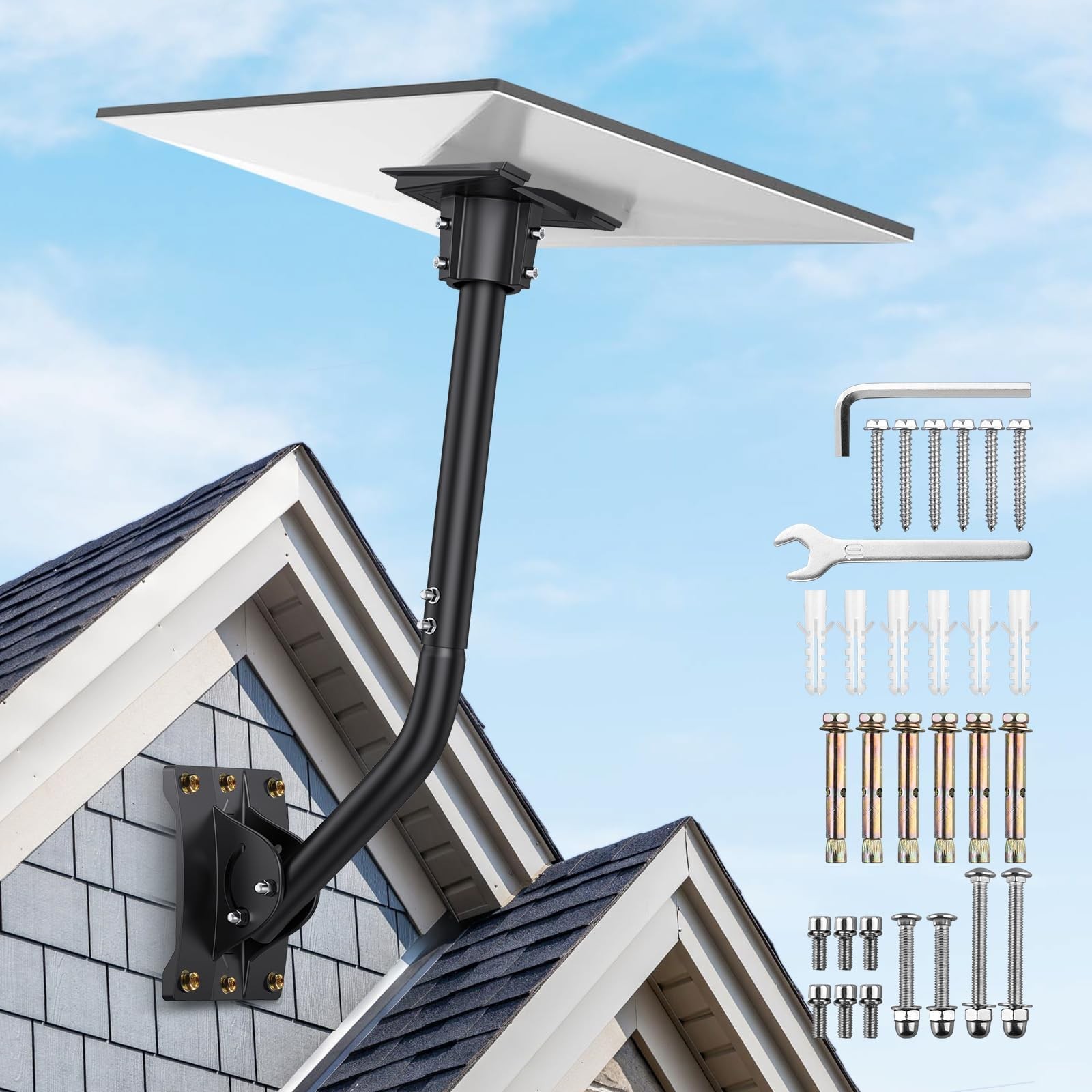 Starlink Gen 3 Mount, 360° Adjustable Aluminum Alloy Starlink Pole Mounting K...