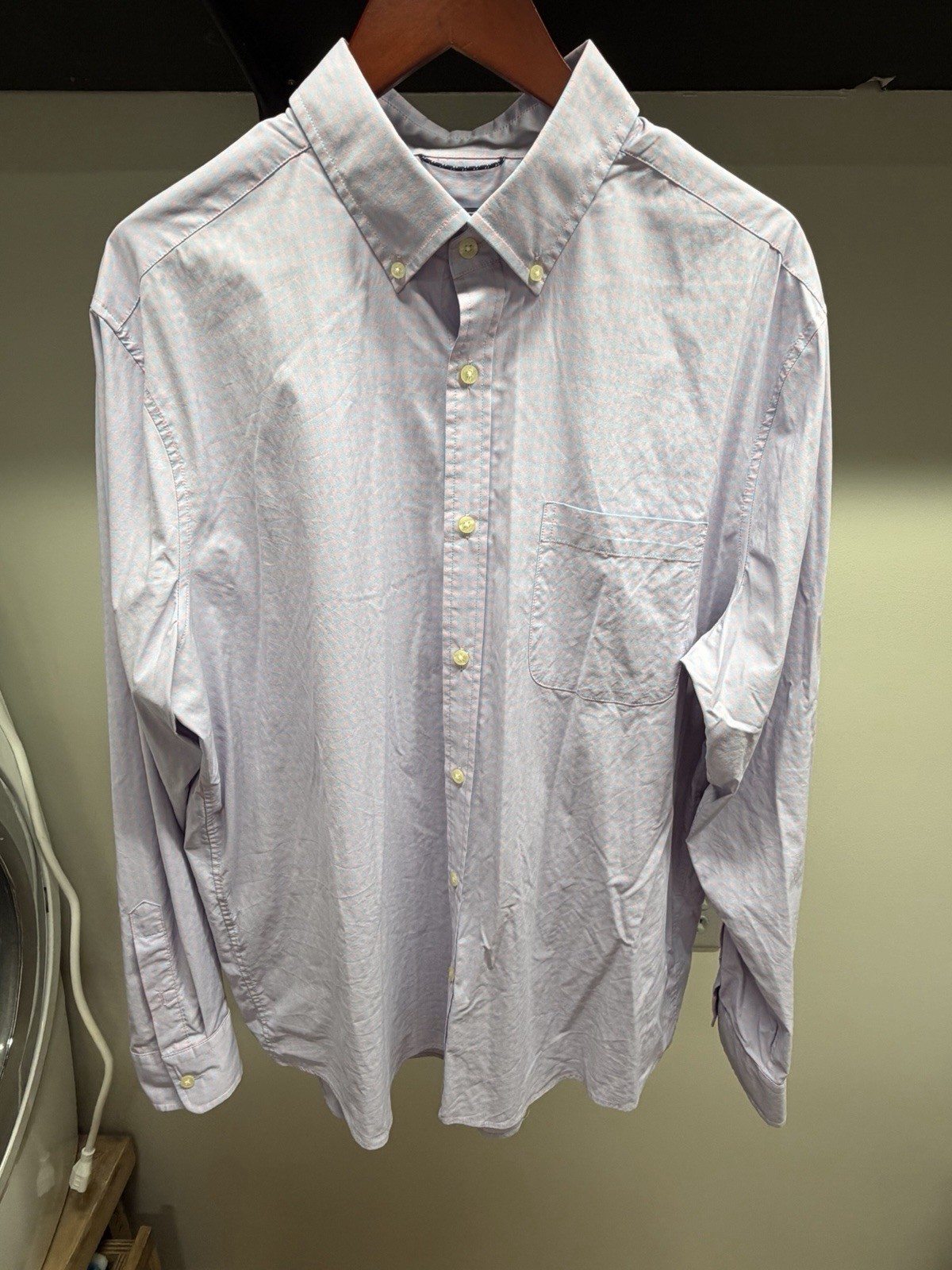 Vineyard Vines Men's XL Pink Blue Gingham Performance Classic Fit Dress Shirt