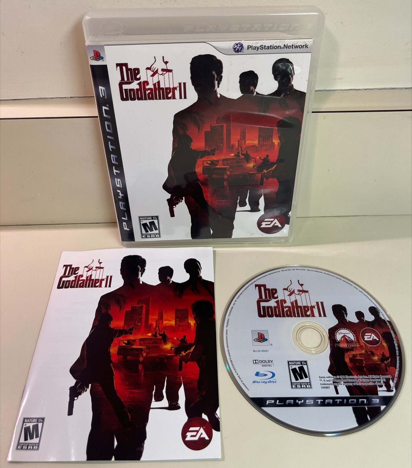 The Godfather II PlayStation 3 PS3 Video Game + Manual, Open World, Mafia Crime