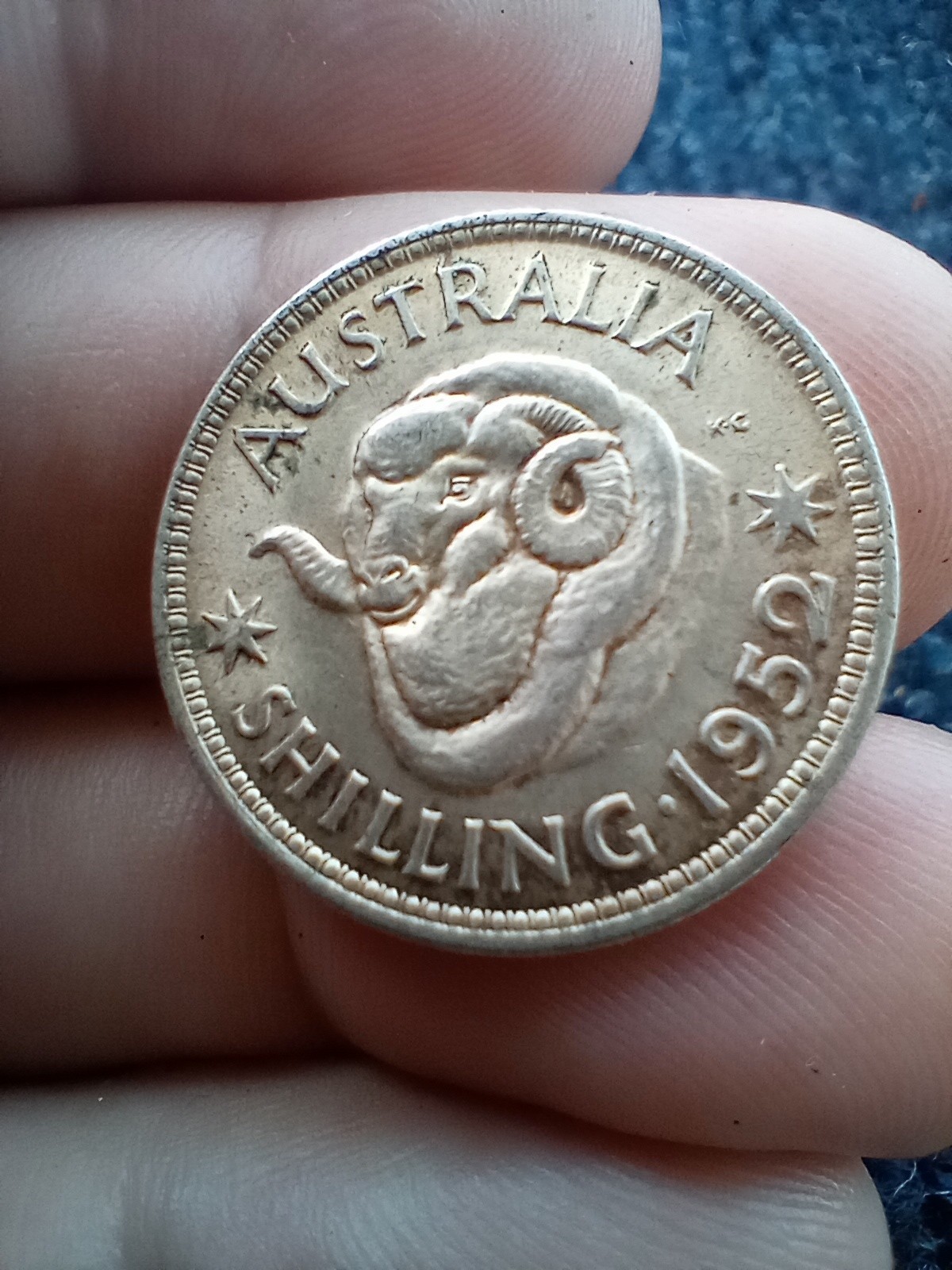 Silver Australia 1 Shilling KM# 46 1952 Coin 