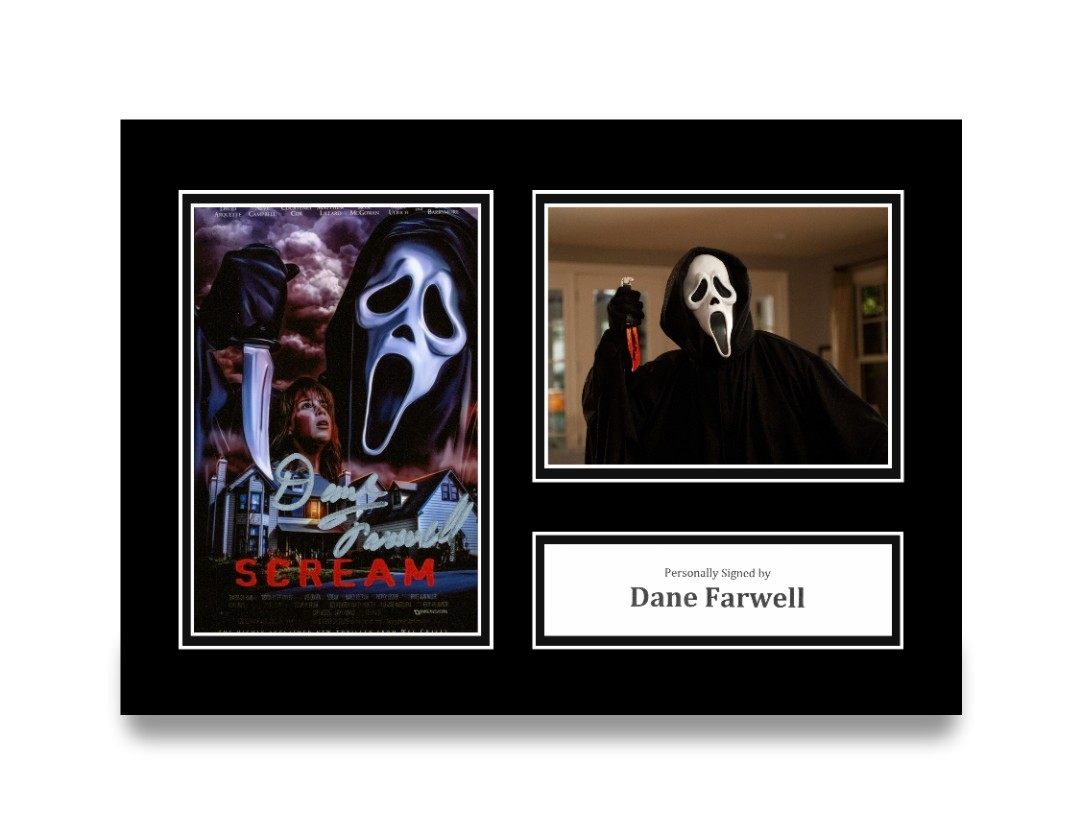 Dane Farwell Hand Signed A4 Photo Autograph Scream Ghostface Gift Display + COA