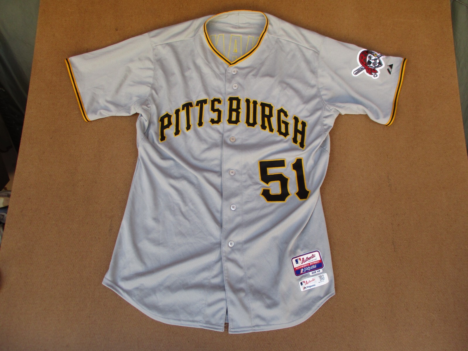 Vtg 2015, Pittsburgh Pirates Game Jersey, Player Worn, HERNANDEZ, size 48