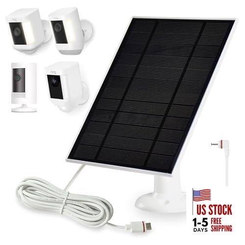 Solar Panel for Ring Cameras,1Pack Solar Panel Compatible with Ring 1 Pack