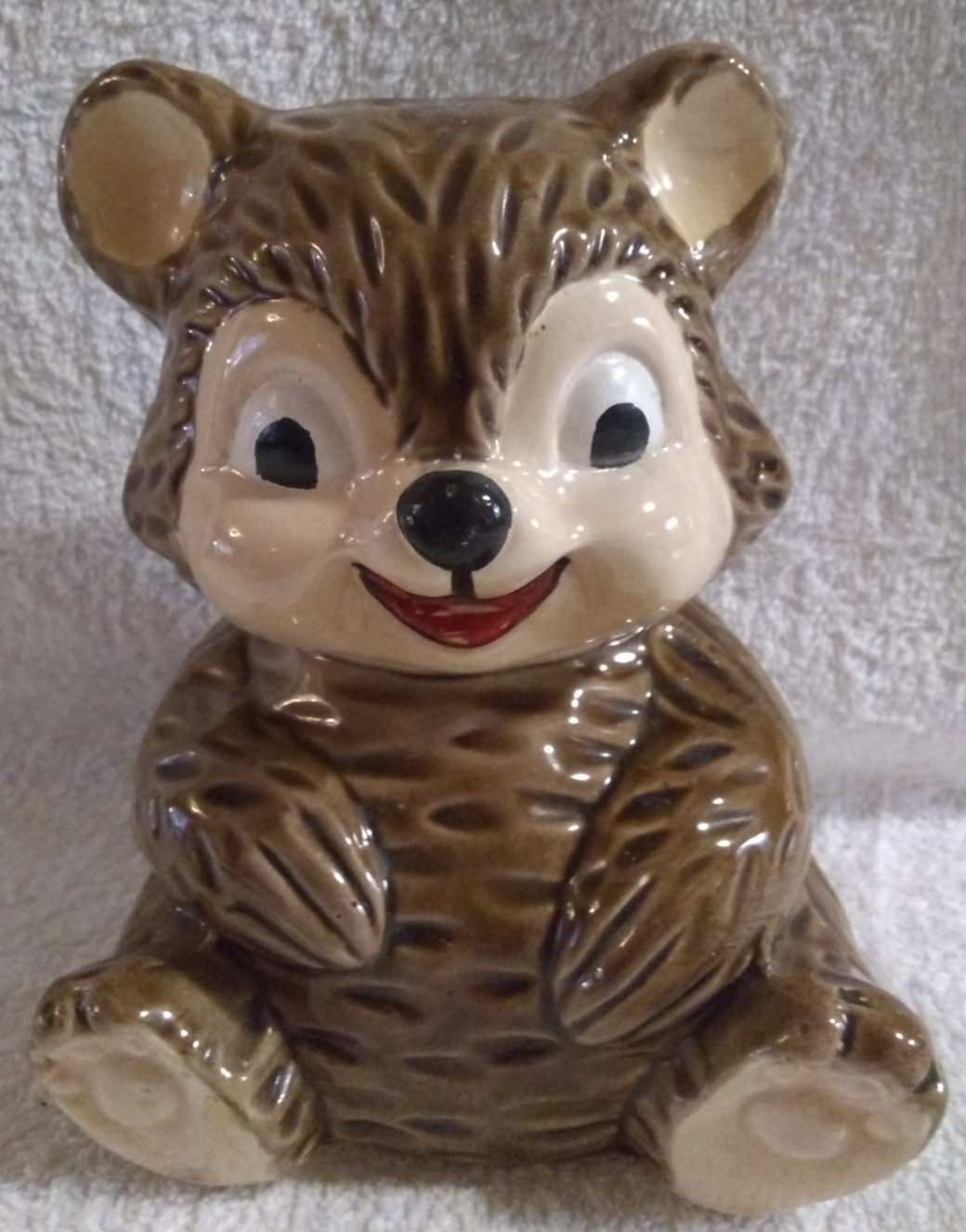 Vintage Teddy Bear Bank One Of A Kind OOAK Hand Made And Hand Painted 1990
