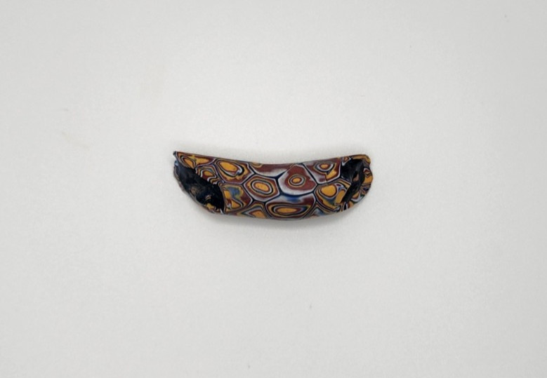 African Trade Bead Millefiori Blue White Red Yellow