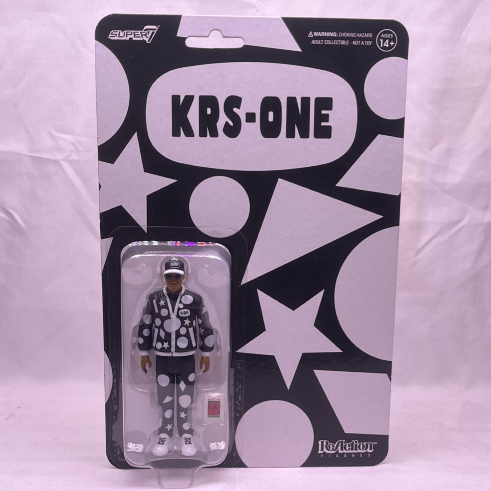 Super7 KRS-One ReAction Figures Boxed Plastic Action Figure 14+ Black White