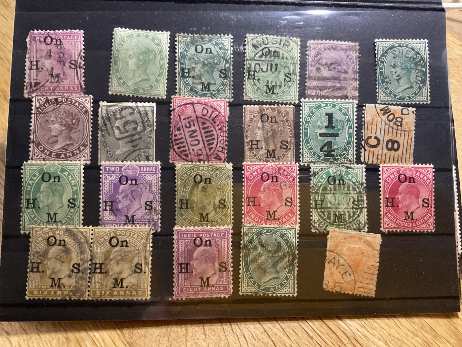 India mounted mint or used stamps on 5 cards   B3155