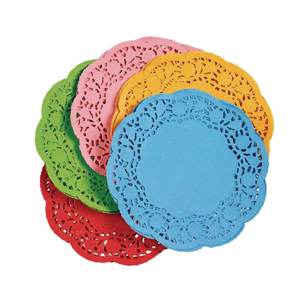 6 Inch Assorted Color round Doilies, Set of 120, Paper Crafts, DIY Crafting, Art