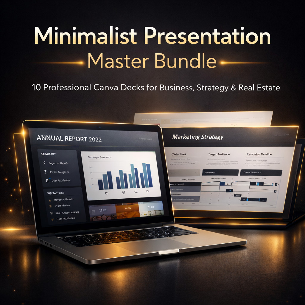 Minimalist Presentation Master Bundle – 10 Professional Canva Decks