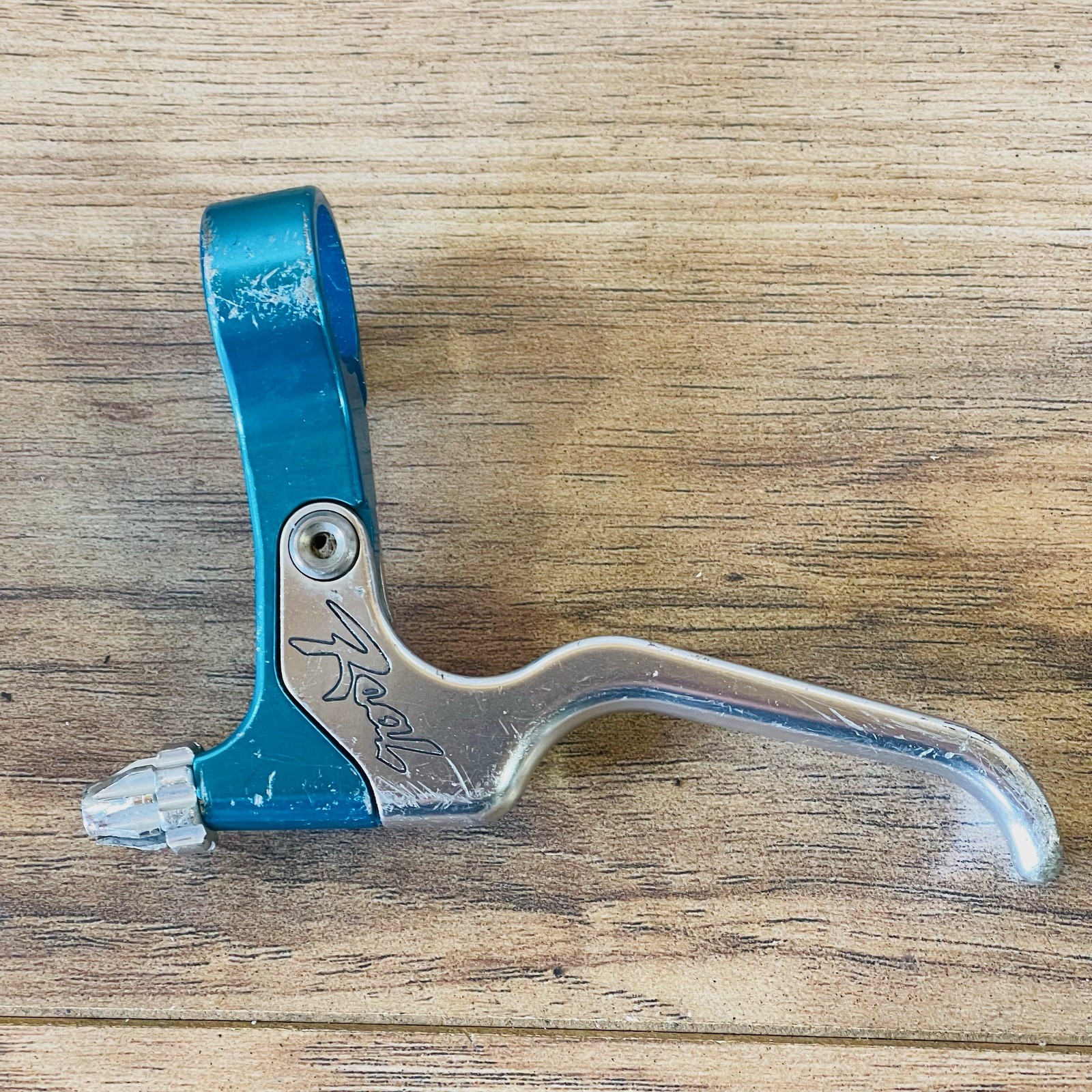 Vintage Real Design LEFT ONLY Brake Lever Turquoise SLIGHT BEND 