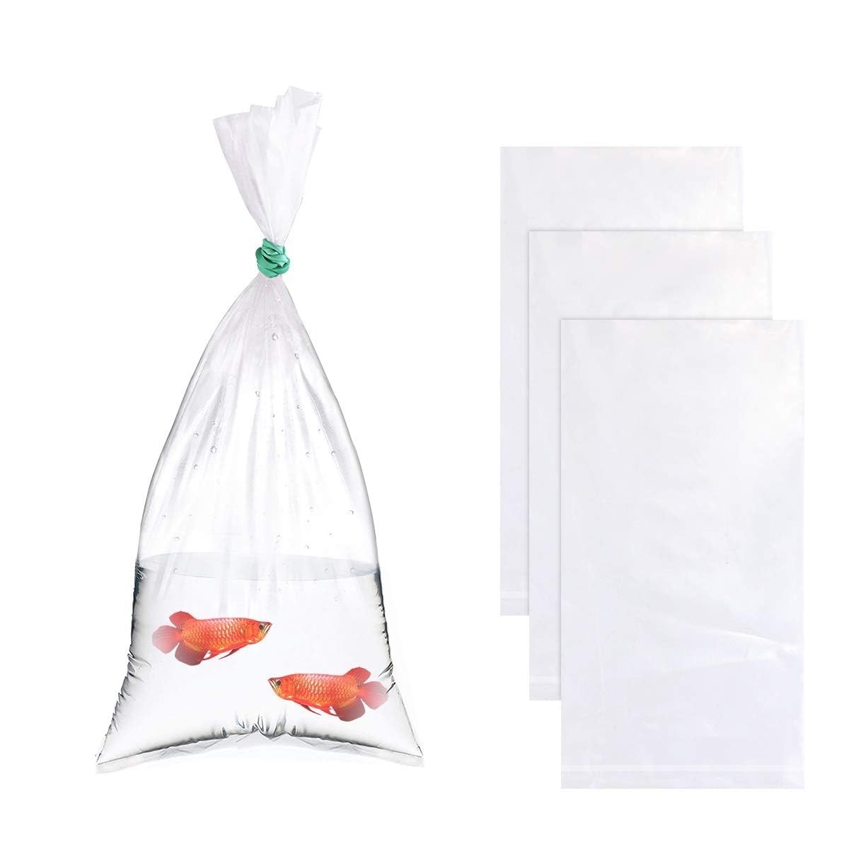 100PCS 6"x12" 2 Mil Plastic Clear Leak-Proof Fish Bags - Double Bottom Seal f...