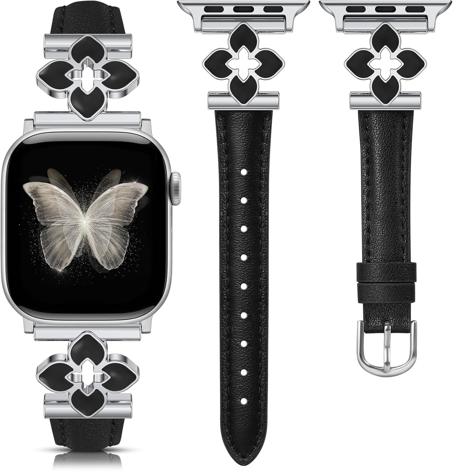 Premium Soft Leather Strap Compatible with Apple Watch Series 11 41mm