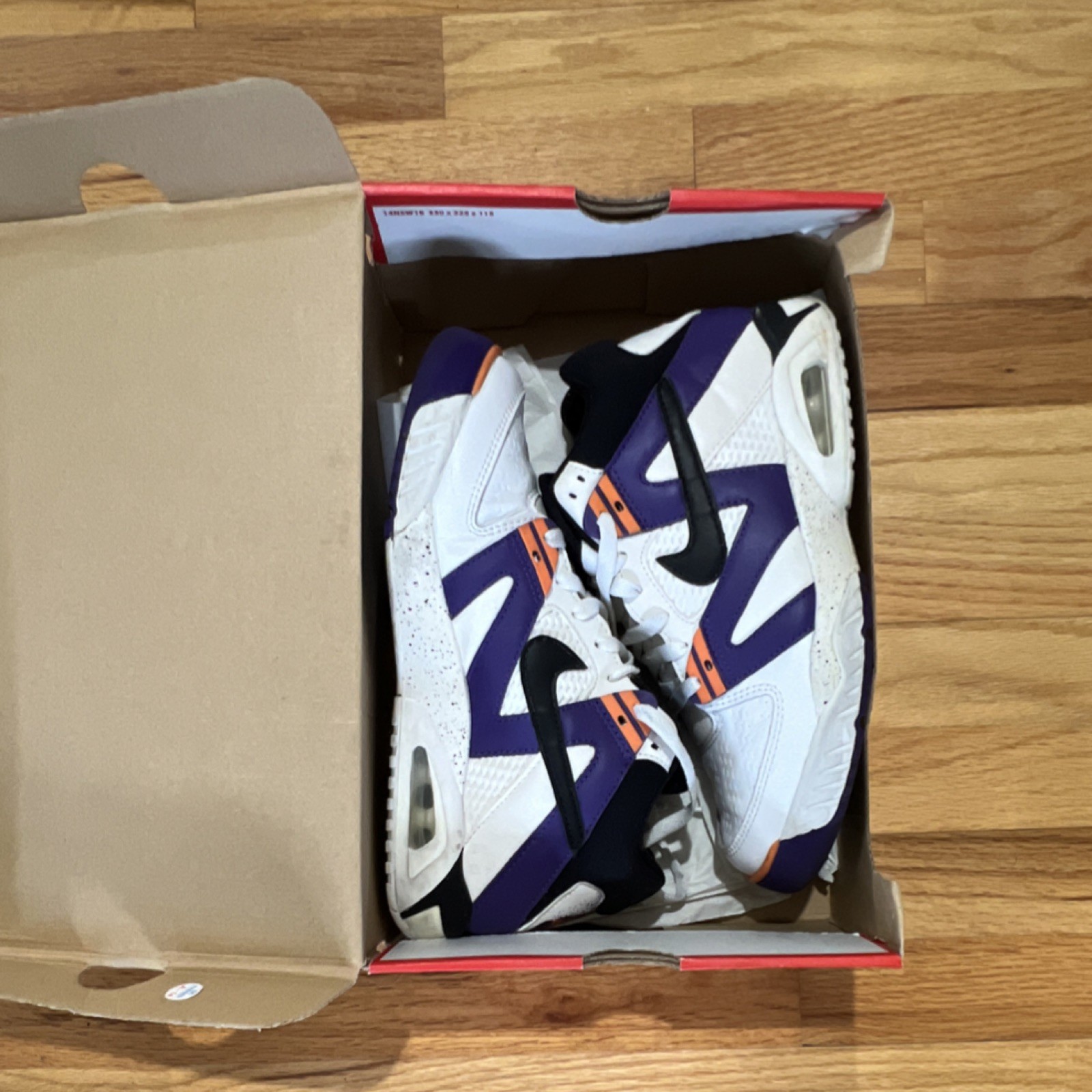 Nike Air Tech Challenge III White Violet Orange Men's Tennis Shoes Size 8.5