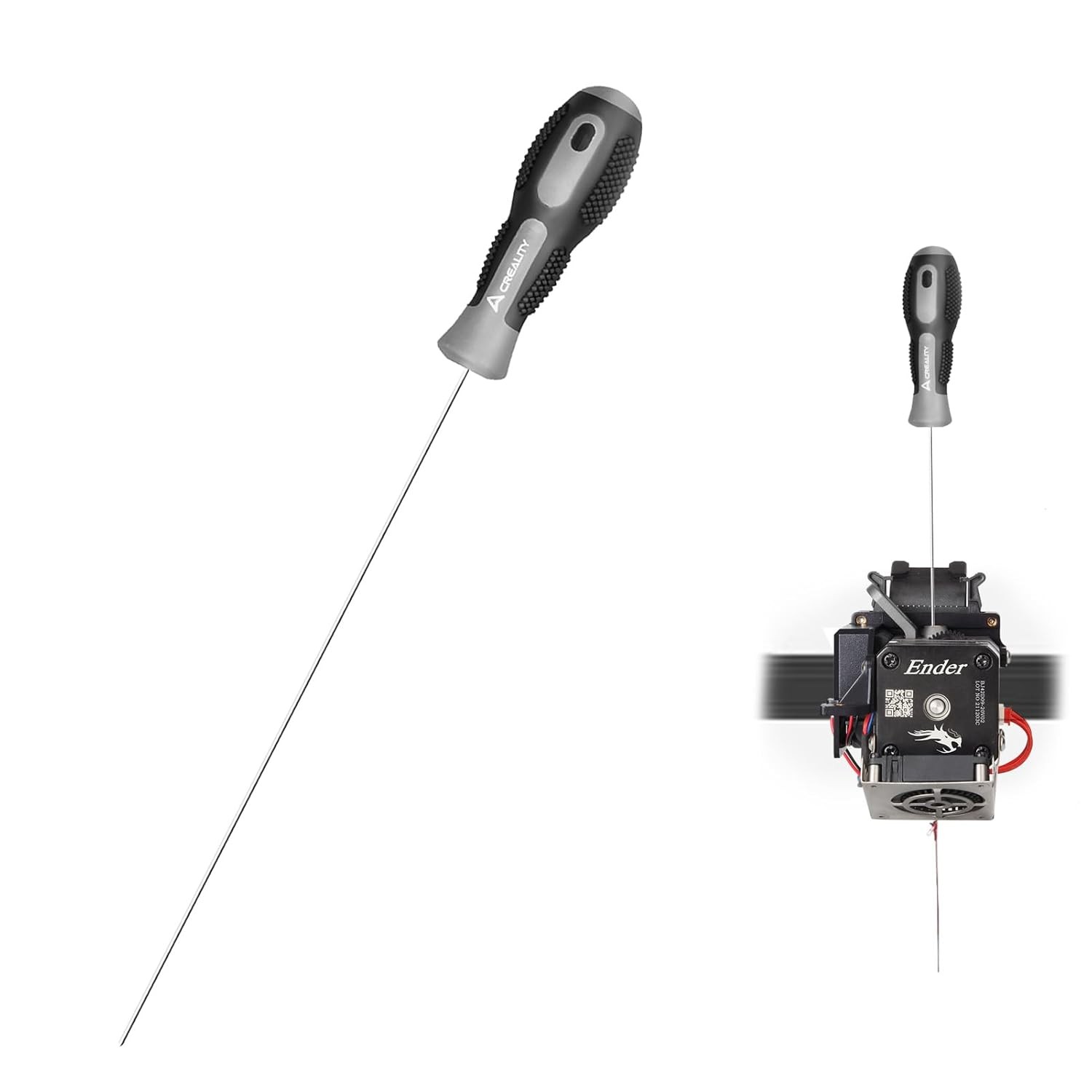 Creality Clog Poke,3D Printer Nozzle Cleaning Kit,Φ1.5mm L210mm Prolong Throat 