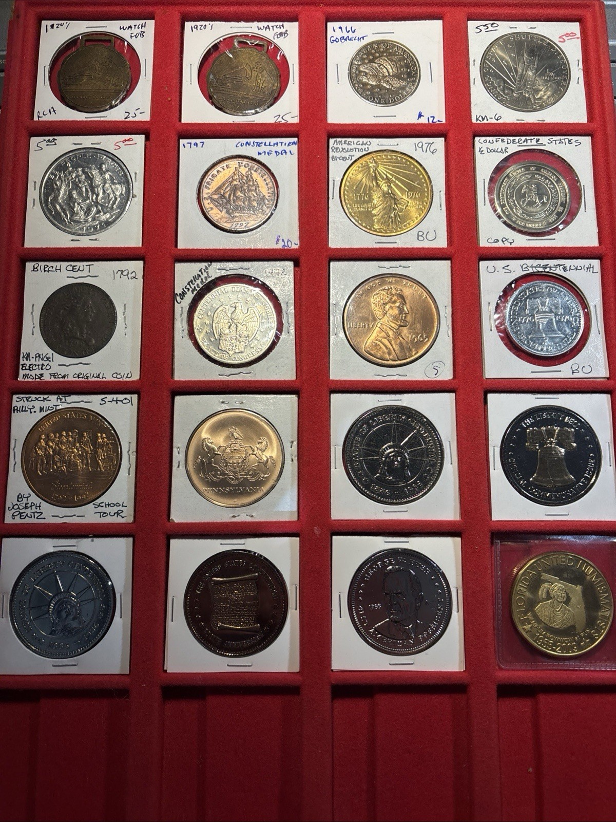U S Token And Medal Lot (20) Pieces Nice Mix Of Misc Free Shipping
