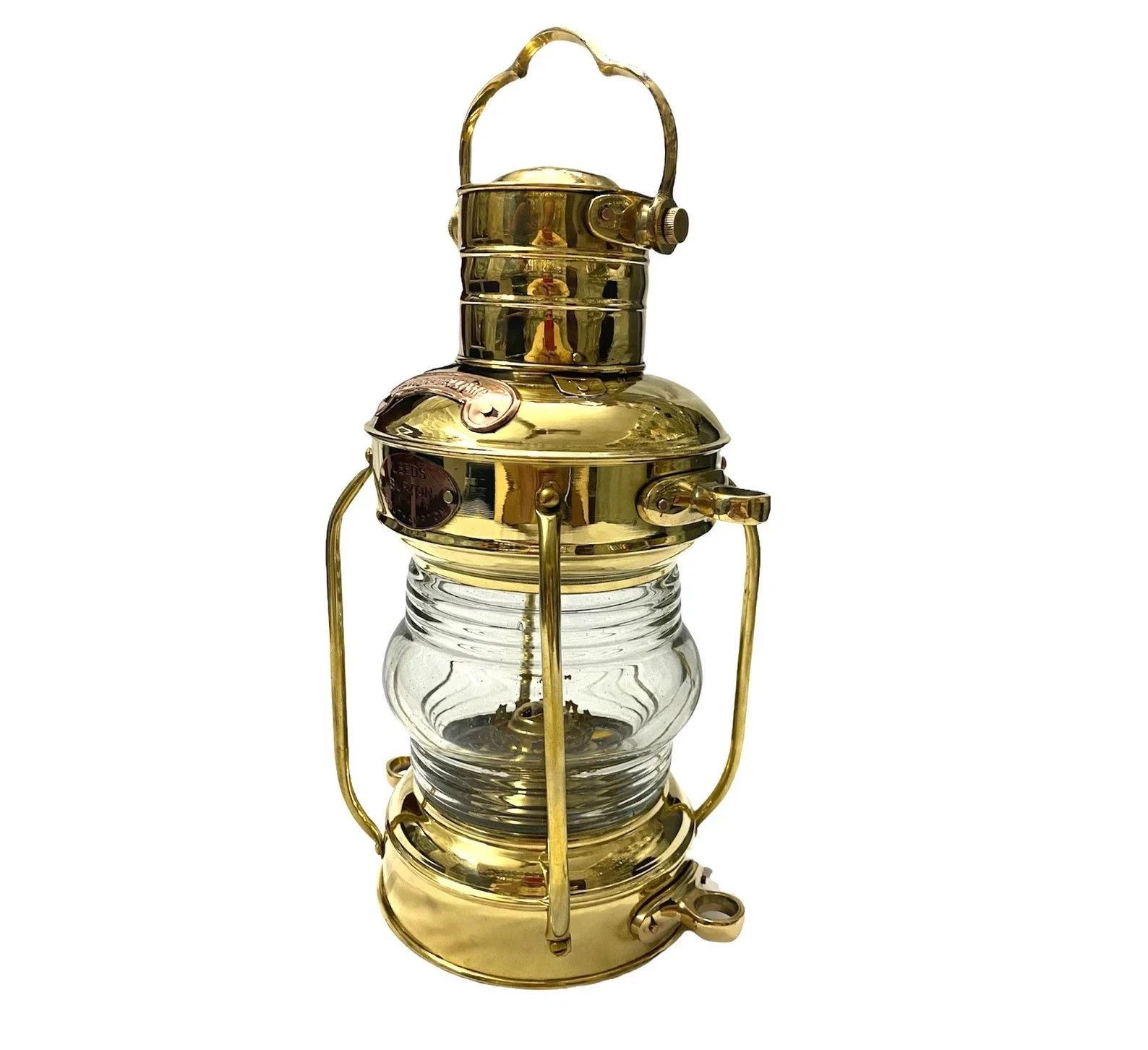 Brass Anchor Oil Lamp  Nautical Maritime Ship Lantern Boat Light Décor 14" Lamp