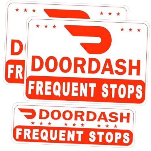 3 Pack Doordash Magnetic Sign for Car, Food Delivery Car Magnets, Reflective 