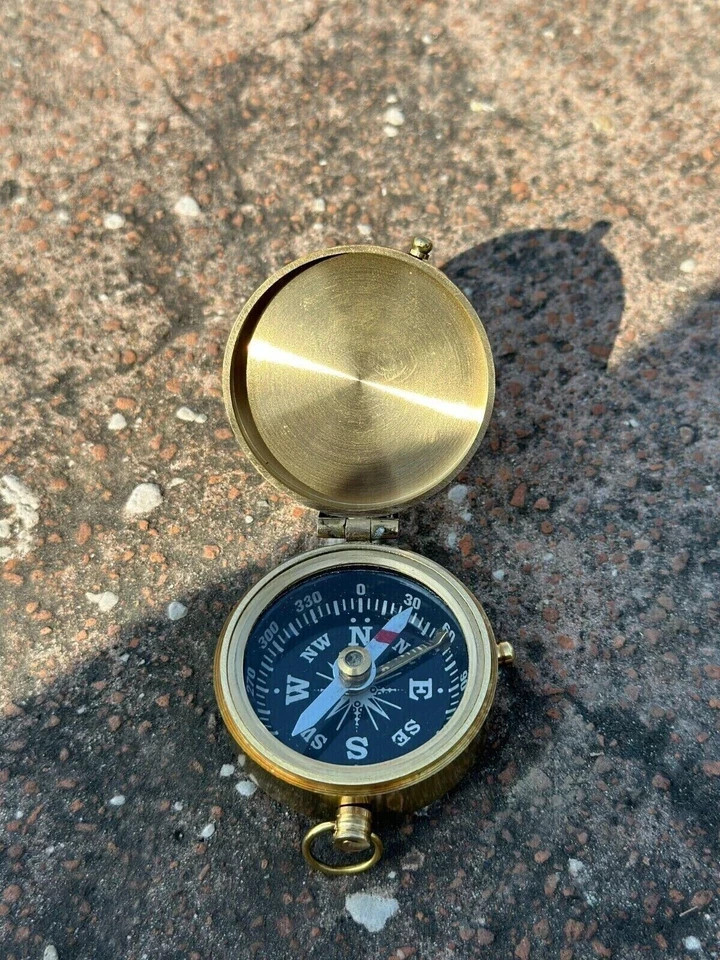 Antique Military Nautical Compass Brass Vintage WWII military Pocket Compass
