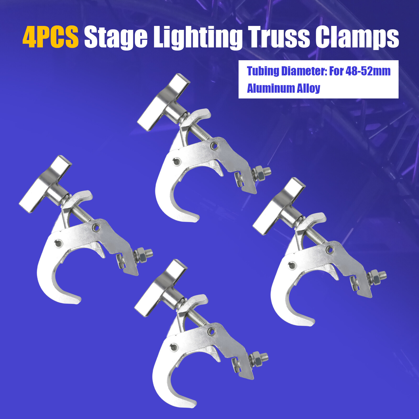 4pcs Truss O-Clamps Heavy Duty DJ Stage Lighting Hook Mount 330lb Load USA