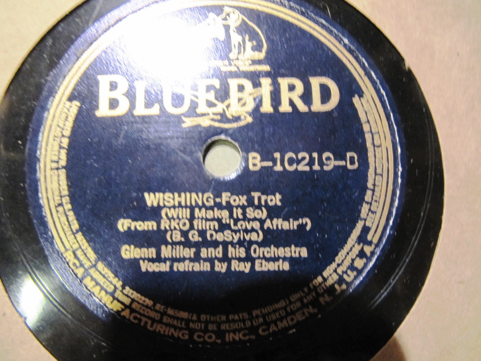 1939 GLENN MILLER OR Three little Fishies/ Wishing fr LOVE AFFAIR BLUEBIRD 10219