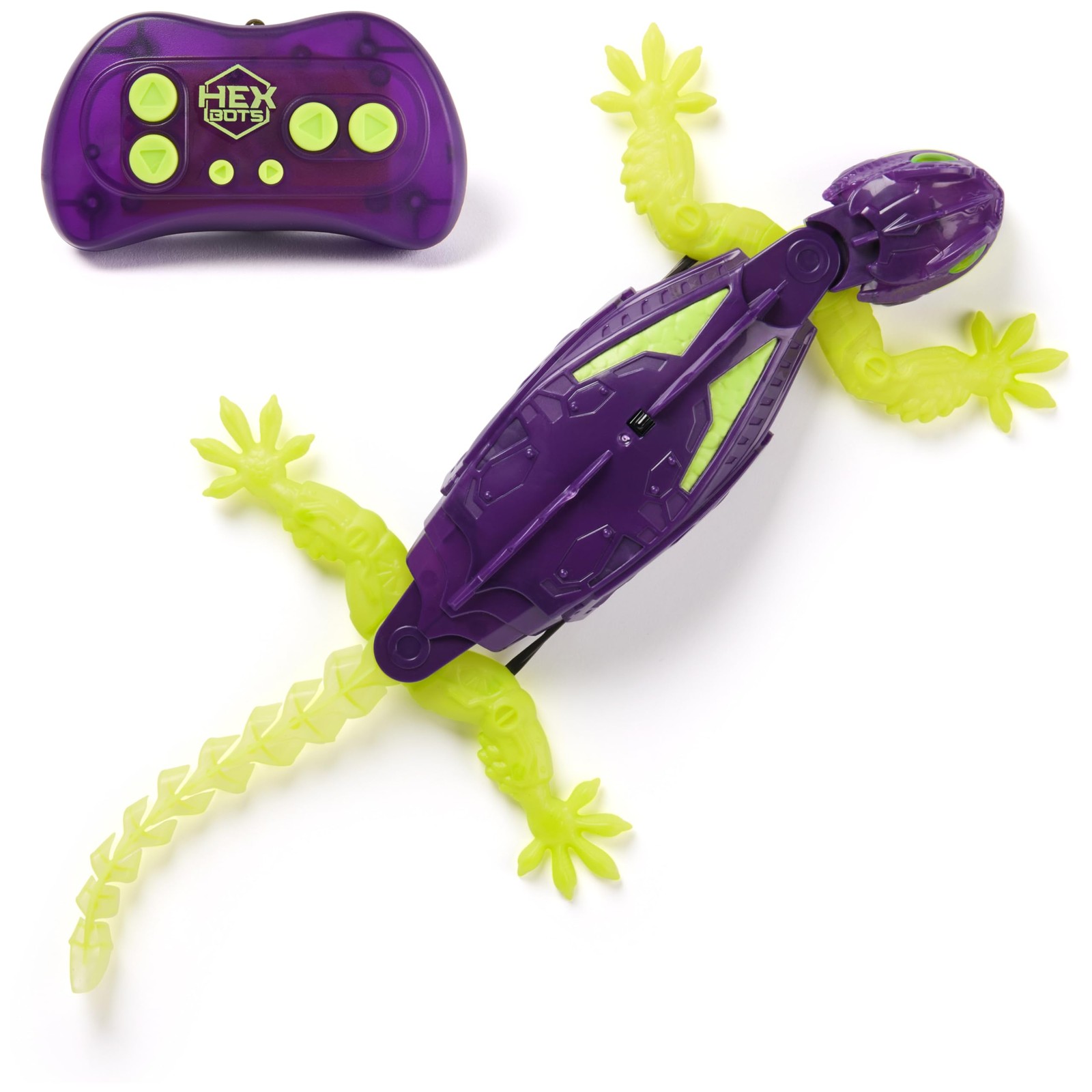 HEX Bots Glow-in-Dark Wall Climber Gecko, Rechargeable RC Lizard Toy