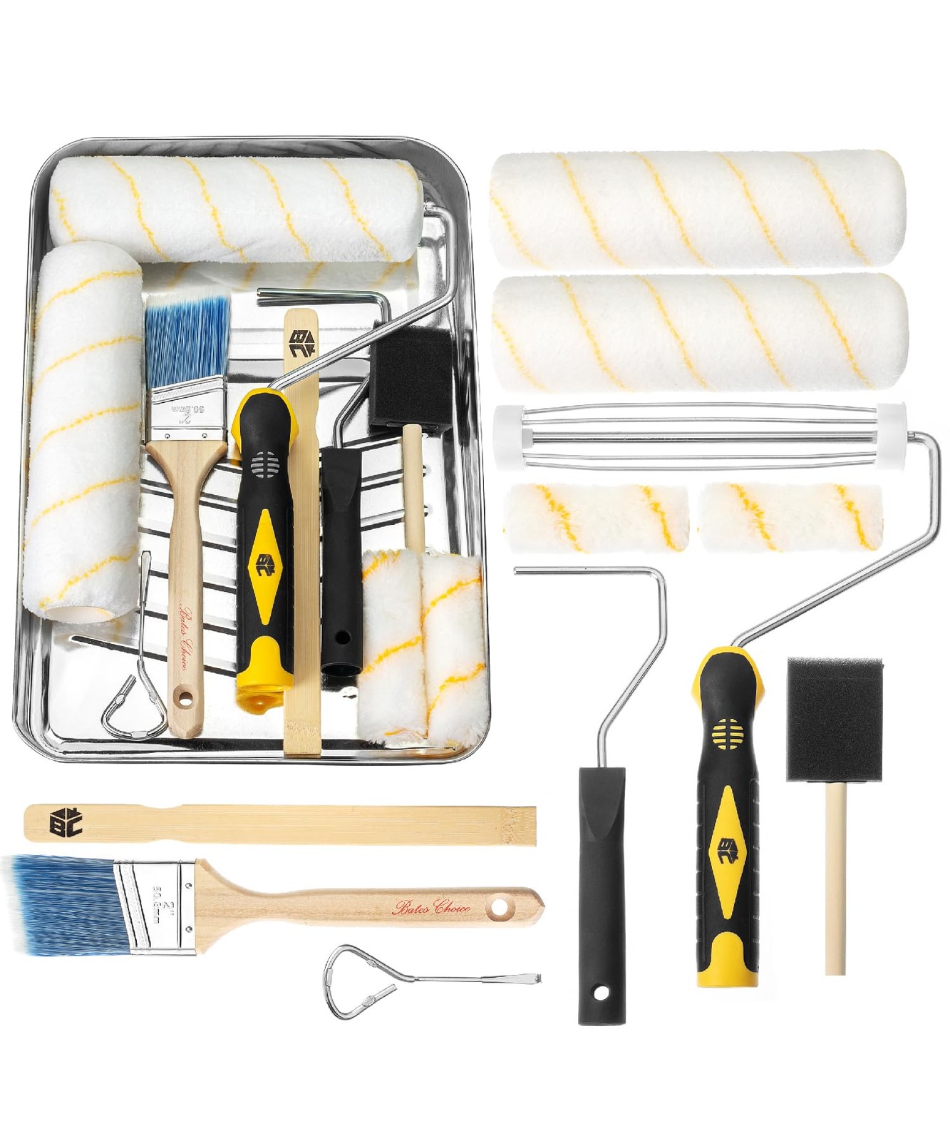 Paint Tray Set 11 Pcs 9 Inch Rollers Trays Covers Bates Small House Painting