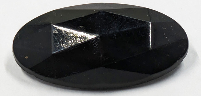 Vintage Antique 1800s Black Glass Mourning Button 1 Piece 3-1/2 X 2 cm C30-28