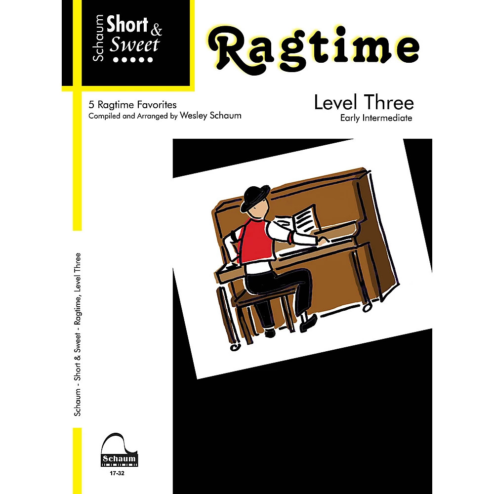 SCHAUM Short & Sweet: Ragtime (Level 3 Early Inter Level) Educational Piano Book