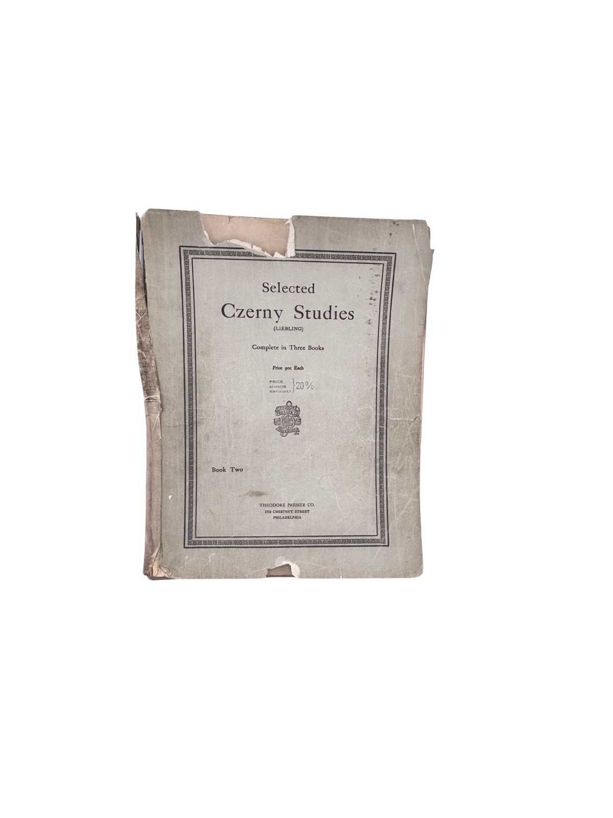 Antique Sheet Music Selected Czerny Studies Book Two 1905 Piano Exercises