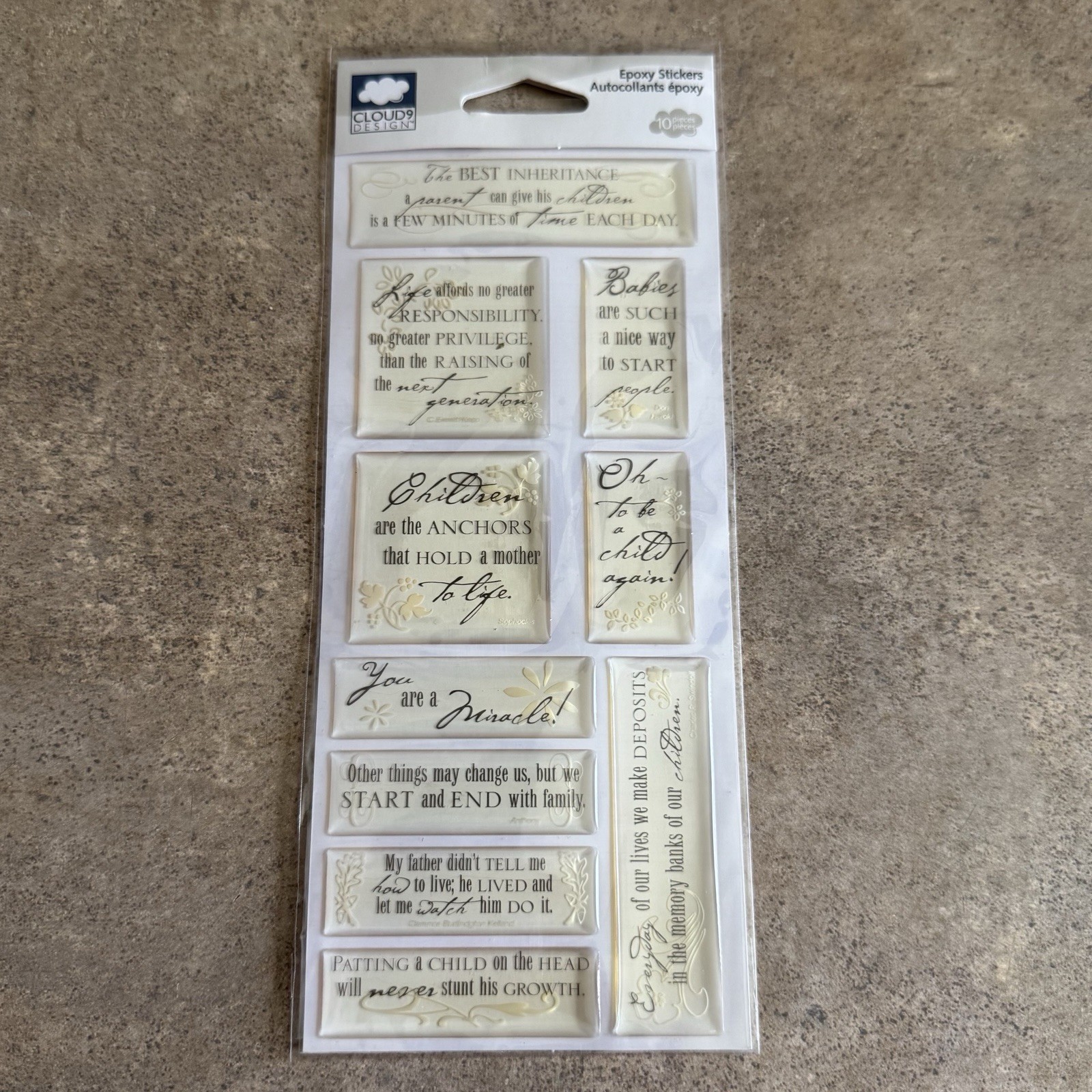 Cloud 9 Design Clear Epoxy Stickers Family and Inspirational Quote 10 pcs