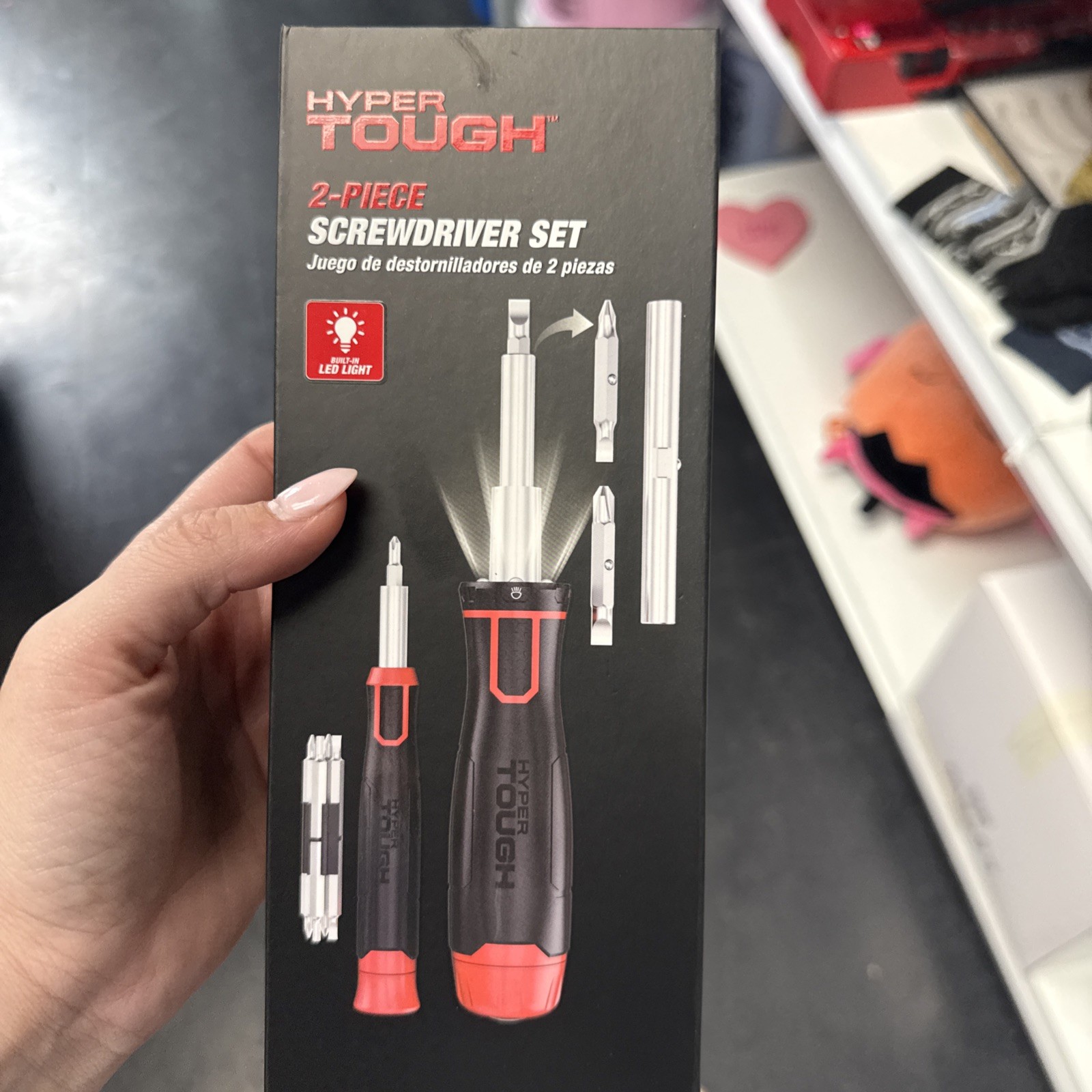 Hyper Tough 2-Piece LED Lighted 6-in-1 and 8-in-1 Precision Screwdriver Set