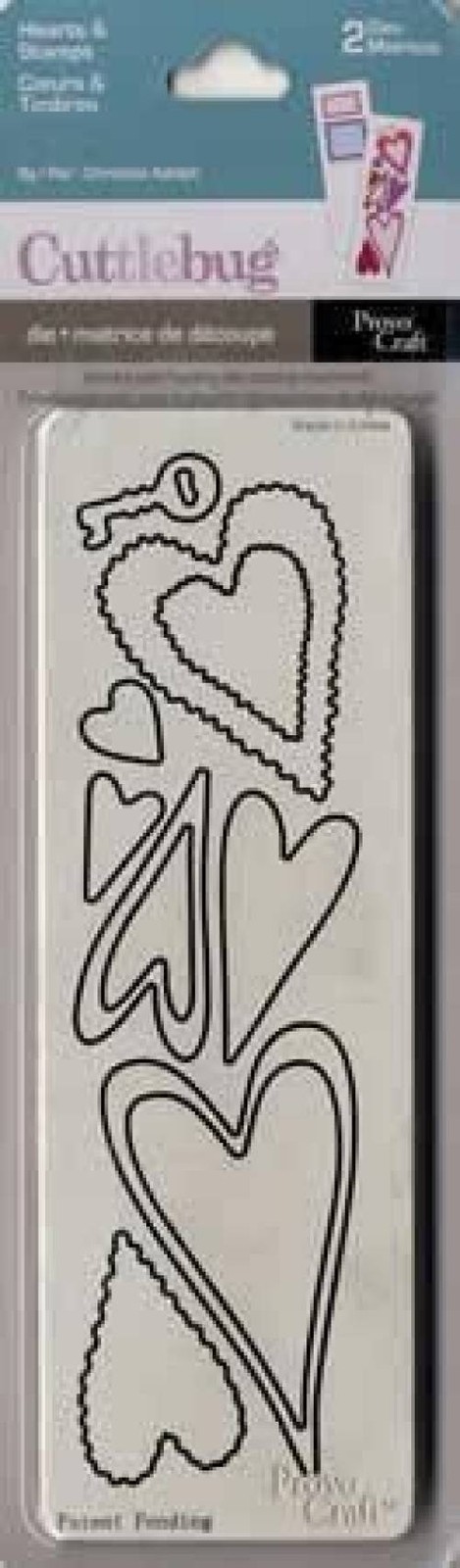 Cuttlebug - 2 Dies - Hearts & Stamps