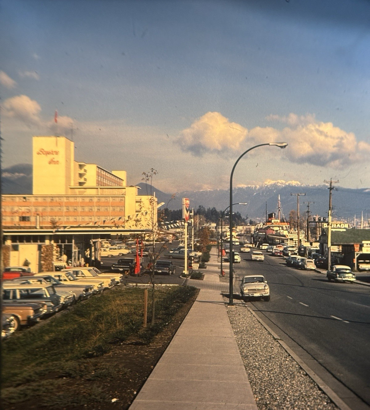 Bay Shore Inn Vancouver Street Scene 1963 Original Stereo Slide