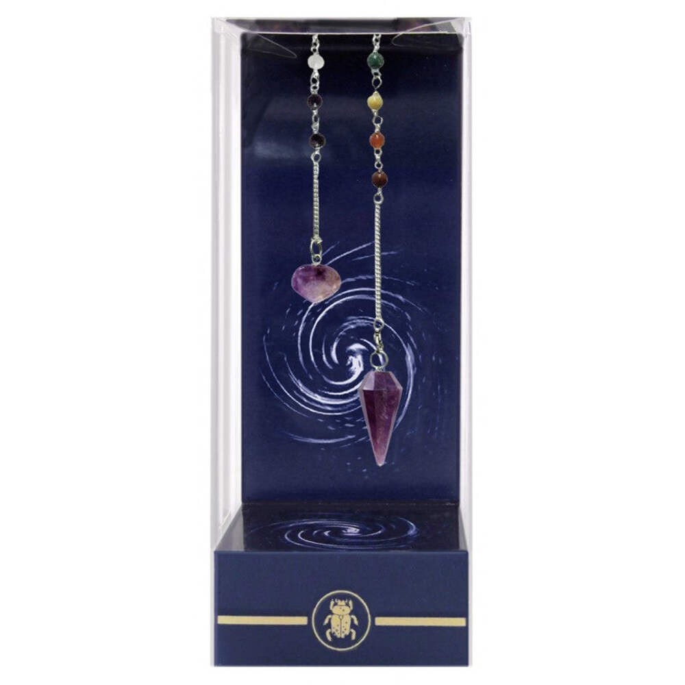 Premium Amethyst Chakra Pendulum Lo Scarabeo Silver Necklace Divination