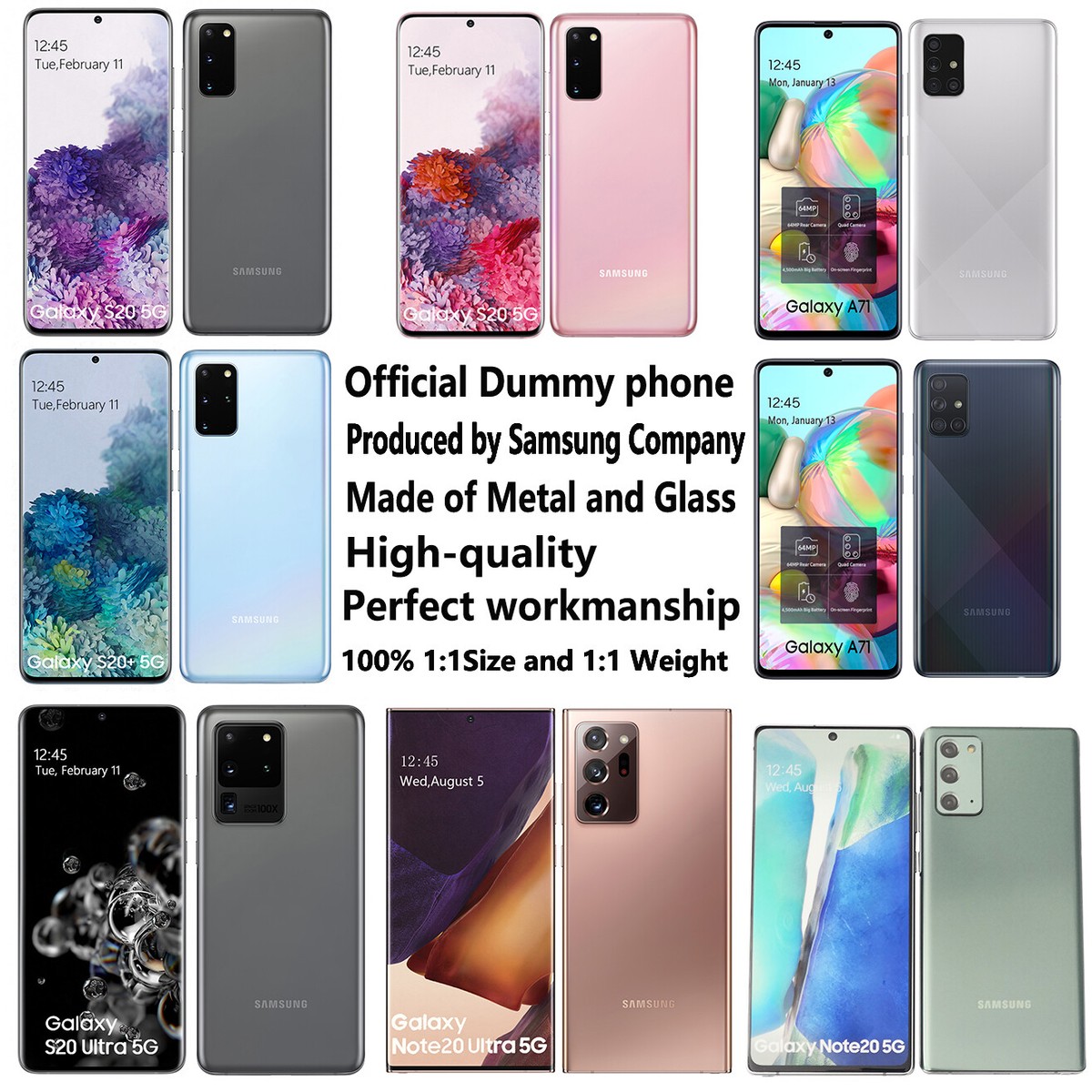 Official Dummy phone display For Samsung Galaxy Note20 Ultra S20 FE A22 A32 A52