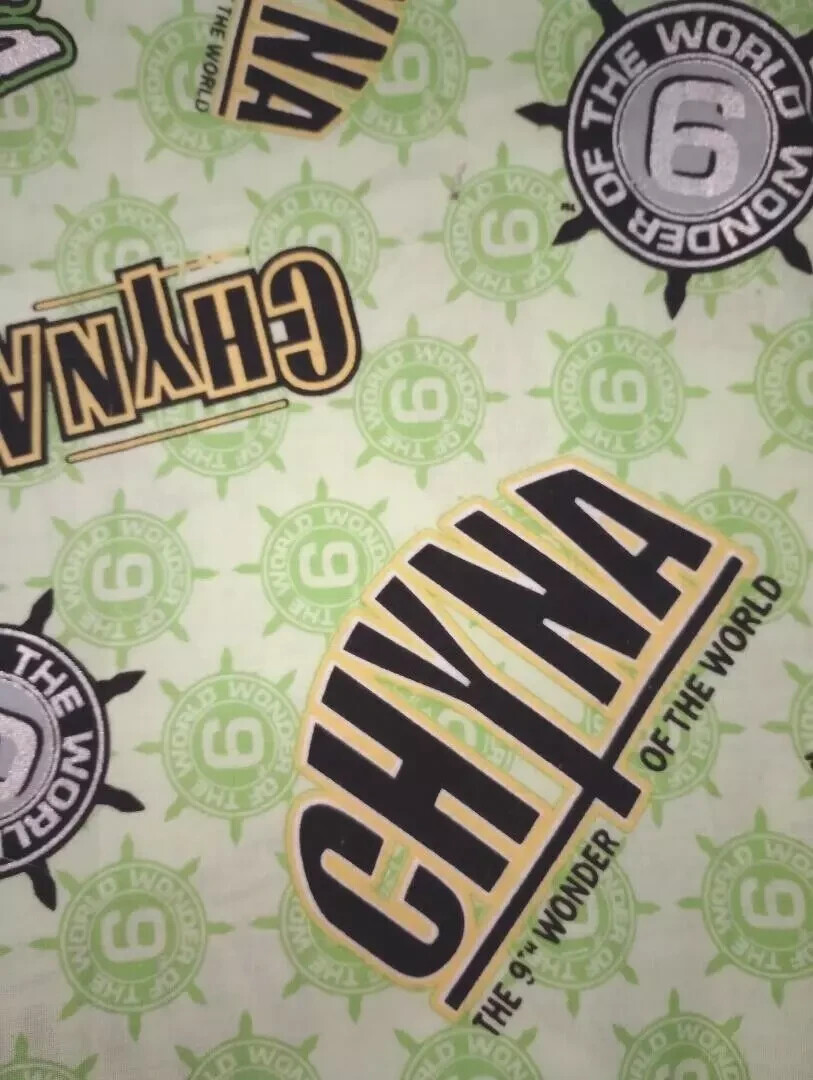 wrestling chyna wow fun fabric length piece 22 by 16 inch  green 1pc new