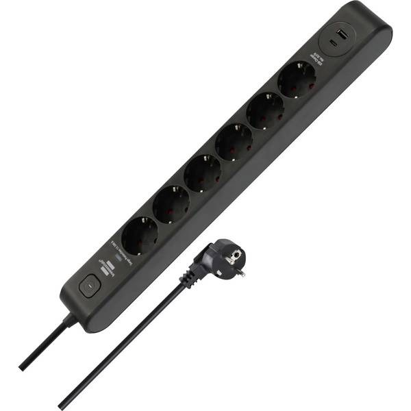 Brennenstuhl 1150790602 black socket, anthracite Schuko 1 pc.