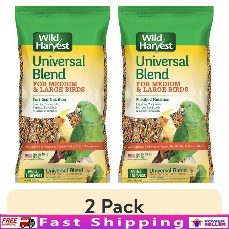 Bird Food Universal Blend Medium Large Birds 10lbs Seeds Nuts Vitamins Minerals