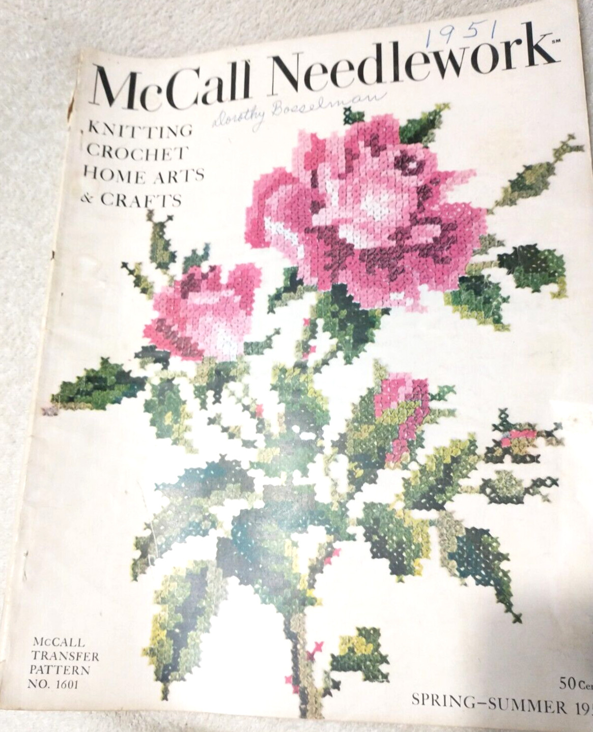 Knitting Crochet Cross Stitch McCall's Needlework & Crafts Spring Summer 1951