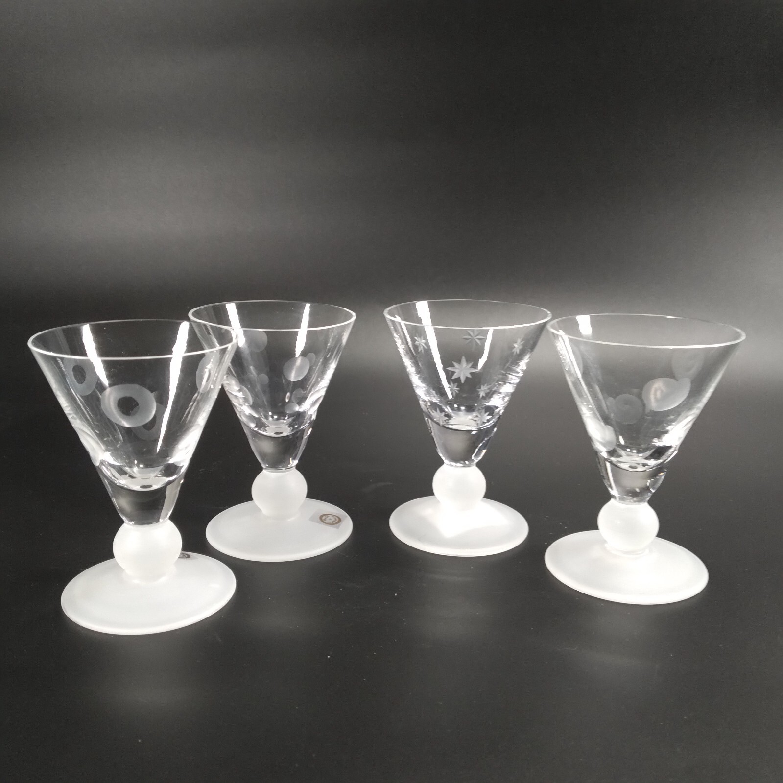 4 Cordial Glasses with Frosted Ball Stem & Base in 4 Patterns from Nordstrom