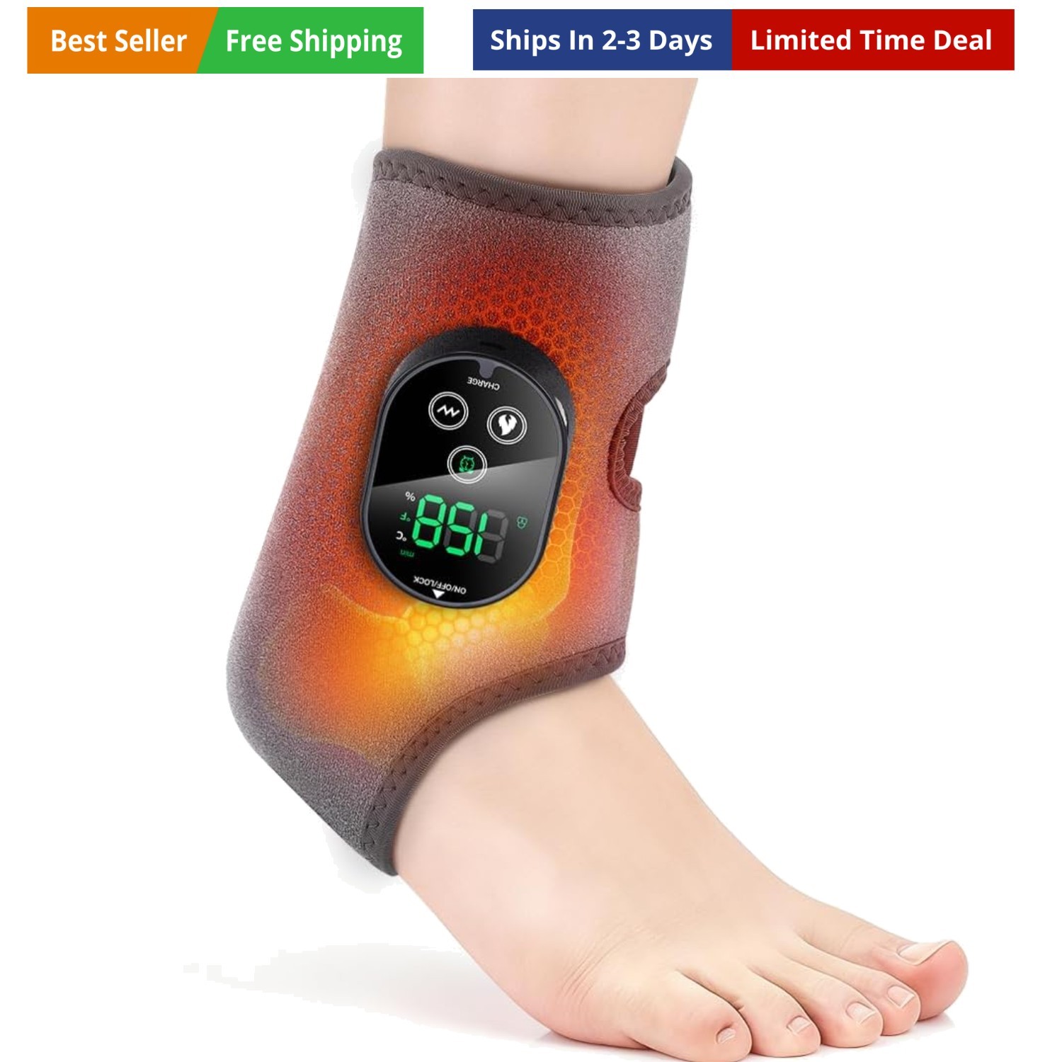Cordless Foot Massager for Neuropathy, Foot and Ankle Massager, Ankle Heating...