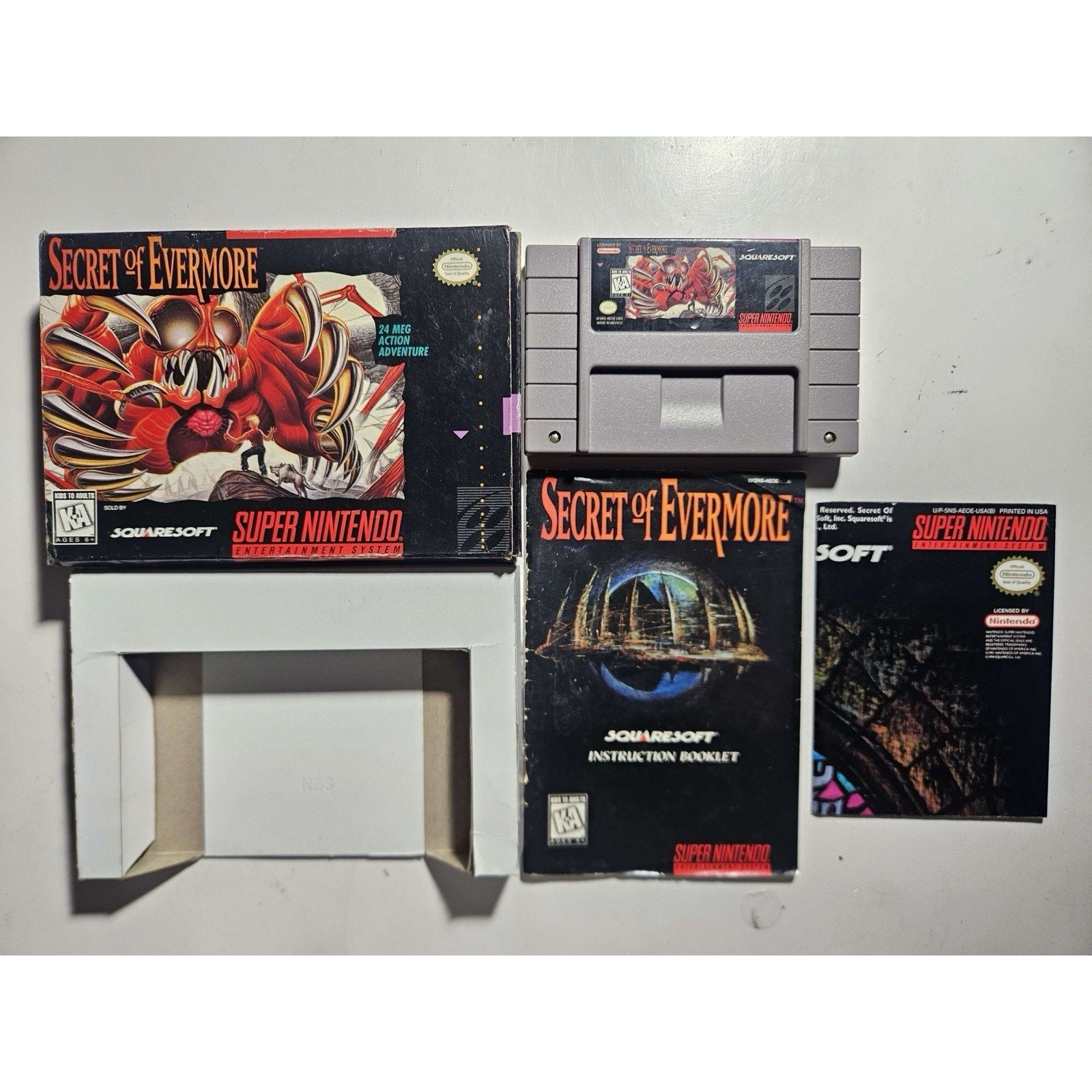 Secret of Evermore (SNES Super Nintendo) Works Complete CIB w/poster🔥