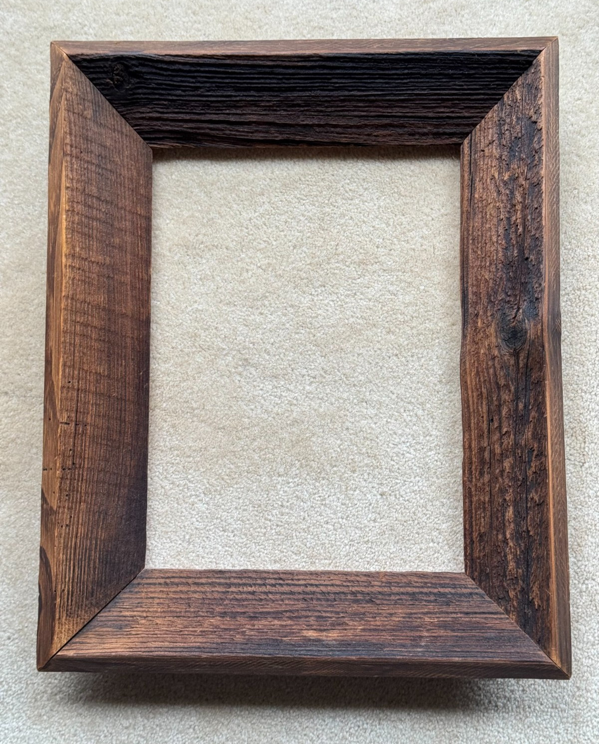 Handmade Primitive Pine Pivoted Rustic Frame, 16" X 13", Image 8" X 11", 1990's